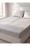 Alita City Lcw Home Gray Striped Double Bed Sheet with Difference in Color