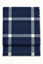 Women's Navy Blue Plaid Oversized Soft Textured Tasseled Winter Shawl Scarf – Wide Shoulder Shawl - 2