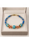 Blue Turquoise and Orange Beaded Sea-Inspired Bohemian Design Women's Bracelet - 2