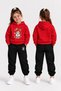 Girls' Hooded Tracksuit Set - Sweatshirt and Sweatpants Winter Outfit