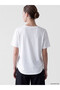Alita City White Combed Cotton Plain Oversize Women's Sports T-Shirt with a Difference - 4
