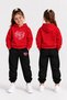 Girls' Hooded Tracksuit Set – Printed Hoodie Sweatshirt and Sweatpants Winter Outfit