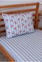 Blue Striped Cherry Elastic Sheet Set (80X160+15)- Merry Cherry - 7