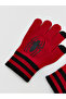 Ozmarka New Season Red Printed Boys' Knitwear Gloves - 3