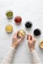 Set of 6 Striped Glass Mini Bowls 40 ml – Sauce Bowl, Breakfast Bowl, Jam Bowl, Fish and Snack Presentation Bowl - 4
