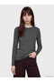 Two Mt Shop Quality Lcw Everyday Anthracite Plain Narrow & Slim Long Sleeve Women's Bodysuit