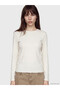 Two Mt Shop Quality Lcw Everyday Beige Plain Narrow & Slim Long Sleeve Women's Bodysuit - 4