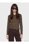 Two Mt Shop Quality Lcw Everyday Brown Plain Tight & Slim Long Sleeve Women's Bodysuit