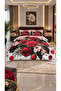 Gül Sultani 5D Digital Printed Cotton Sleeping Set with Double Elastic Sheets, 6 Pieces