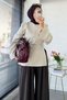 Premium Slit Detailed Tie-Back Blouse - Beige - 6