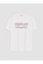 Two Mt Shop Quality Koor Sport White Combed Cotton Printed Oversize Women's Sports T-Shirt - 5
