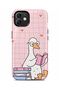 Compatible with iPhone 12 / 12Pro - Duck Reading a Book, Double Layer Tough Cover, Glossy Surface Protective Glossy Case