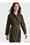 Esvab • Modern & Distinctive Belted Pleated Shirt Dress - 3