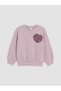 Two Mt Shop Quality Lcw Kids Lilac 3 Thread Raster Printed Loose & Baggy Girls' Sweatshirt - 2