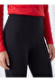 Black Women's Sports Leggings with Elastic Waist - 4