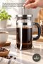 3 Pieces Glass French Press – 350 ml Heat Resistant Borosilicate Glass, Steel Body Coffee and Herbal Tea Maker (French Press, Coffee Press)