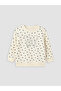 Two Mt Shop Quality Ecru 3 Threaded Yarn Polka Dot Standard & Regular Girls' Sweatshirt