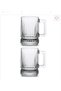 Set of 4 Glass Mugs with Handles Thick Bottom Glass Cups with Handles for Soft Drinks, Tea, Coffee, Beer and Water (11.3 X 10.3 cm) - 3