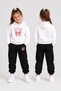Girls' Hooded Tracksuit Set – Printed Hoodie Sweatshirt and Sweatpants Winter Outfit