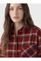 Esvab • Modern & Distinctive Checkered Embroidered Loose Fit Women's Lumberjack Shirt Tunic - 4