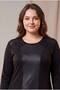 Crew Neck Leather Pattern Paneled Lace Detailed Combed Cotton Fabric Full Length Dress - 4