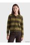 Alita City Lcw Modest Khaki Knitwear Striped Short Women's Cardigan with a Difference