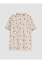 Özmarka New Season Beige Shirt Collar Printed Maternity Pajama Set - 7