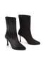 Women's Black Suede New Drop Stone Thin Heeled Comfortable Boots - 3