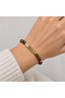 Brown Beaded Gold Color Arrow Patterned Modern Design Women's Bracelet