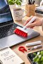 Red Multi-Purpose Keyboard Computer Laptop Headphone Cleaning Brush - 3