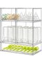 منظم تخزين زجاجات الأطفال - حاوية تنظيم زجاجات أكريليك، قابلة للتكديس وشفافة