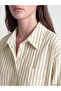 Alita City Lcw Modest Ecru Striped Poplin Women's Shirt Tunic with a Difference - 3