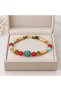 Turquoise Red Brown Beaded Gold Heart Detailed Stylish Women's Bracelet - 3
