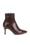 Women's Brown Faux Leather Pointed Toe Thin Heeled Comfortable and Stylish Boots - 3
