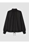 Alita City Lcw Modest Black Poplin Plain Judge Collar Long Sleeve Women's Blouse with a Difference - 6