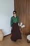 Brown Polyviscon College Skirt - 5