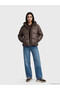 Alita City Lcw Vision Brown Hooded Women's Puffer Coat with a Difference - 2