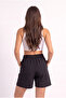 Women's Drawstring Belted Tie-Up Cotton Regular Fit Shorts with Elastic Waist - 3