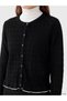 Alita City Lcw Modest Black Knitwear Openwork Short Women's Cardigan with a Difference - 3