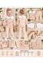 Baby Girl Floral Patterned Lace Collar Stylish Design Double Set with Spanish Flared Trousers - 5