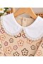 Baby Girl Floral Patterned Lace Collar Stylish Design Double Set with Spanish Flared Trousers - 2