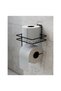 1 Piece Metal Toilet Paper Holder – Bathroom Roll Holder with Adhesive Shelf, Rustproof Hanger, Toilet Paper Holder - 3