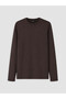Two Mt Shop Quality Brown Interlock Plain Narrow & Slim Long Sleeve Women's Bodysuit - 5