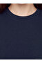 Two Mt Shop Quality Lcw Everyday Navy Blue Diving Fabric Plain Oversize Short Sleeve Women's T-Shirt - 4