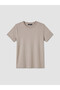 Two Mt Shop Quality Lcw Everyday Beige Diver Fabric Plain Standard & Regular Short Sleeve Women's T-Shirt - 5