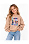 Manifest Girls Design Printed Oversize Unlined Long Sleeve Girls' Sweatshirt