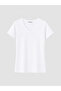 Two Mt Shop Quality Lcw Everyday White Plain Standard & Regular Short Sleeve Women's T-Shirt - 6