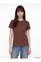 Two Mt Shop Quality Lcw Everyday Brown Diving Fabric Plain Standard & Regular Short Sleeve Women's T-Shirt