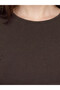 Two Mt Shop Quality Lcw Everyday Brown Combed Cotton Plain Narrow & Slim Long Sleeve Women's Bodysuit - 4