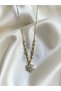 Elegant White Flower Gold Color Steel Necklace - 2